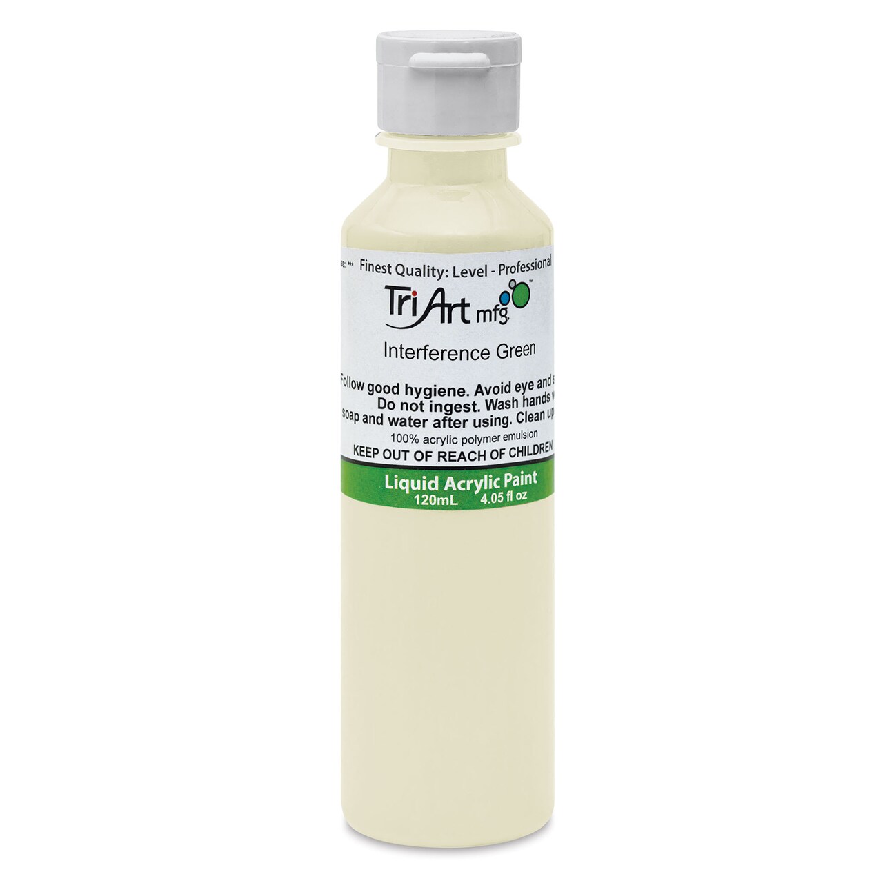 Tri-Art Liquid Artist Acrylics - Interference Green, 120 ml bottle
